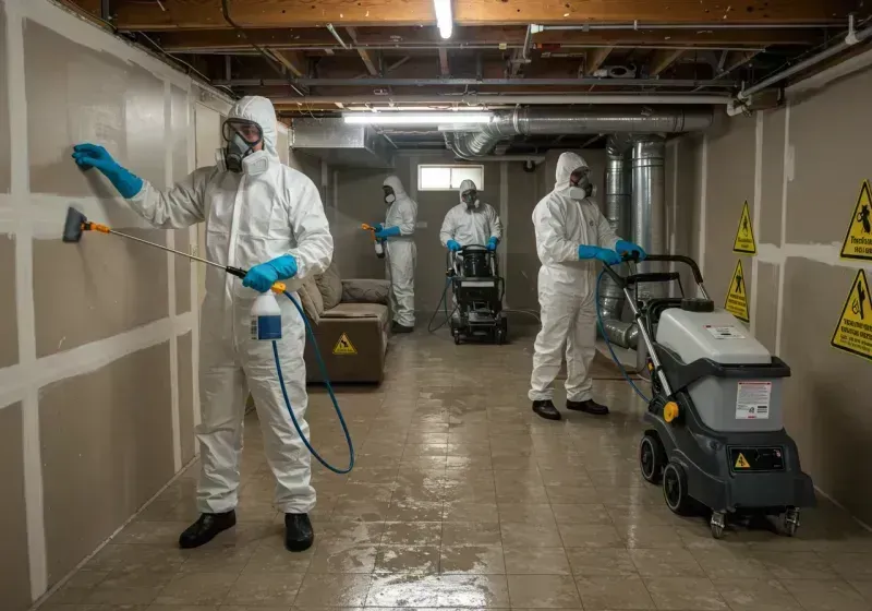 Basement Moisture Removal and Structural Drying process in Wellford, SC